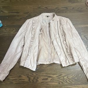 Pink Coquette girls faux leather jacket